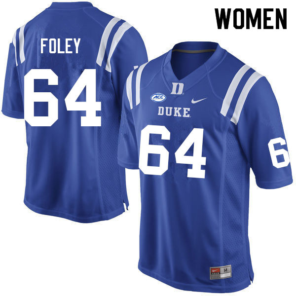 Women #64 Brian Foley Duke Blue Devils College Football Jerseys Sale-Blue